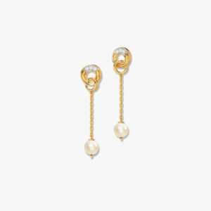 Intertwine Circlet Pearl Drop Earrings